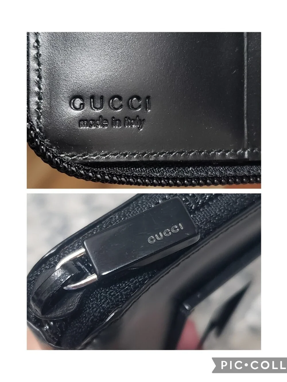 Gucci Tom Ford Black Leather Compact Zip-around Glossy Square G Logo Wallet